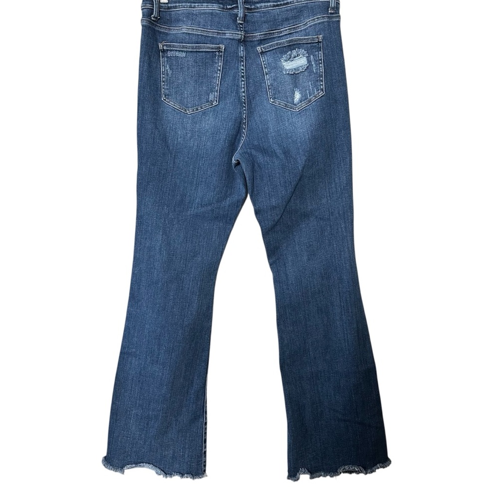 Flying Monkey Crossover Button Fly Raw Hem Flare … - image 7